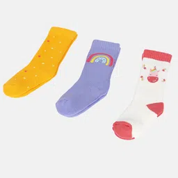 MINI KLUB Girls Pack Of 3 Patterned Ankle-Length Socks-picture-10