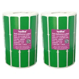 Tudko 30x20 mm 80 GSM 3 UP Self Adhesive Paper Label Green (Pack of 2 Pcs)-42