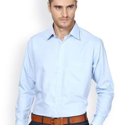 Shaftesbury London Blue Standard Fit Formal Shirt-image-70