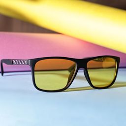Garry Gobbs Unisex Yellow Lens & Black Rectangle Sunglasses with-image-14