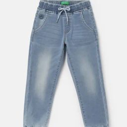 United Colors of Benetton Boys Light Blue Washed Jogger Jeans-image-50