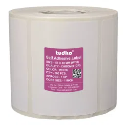 Tudko 55x40 mm 80 GSM 1 UP Self Adhesive Paper Label White-picture-5