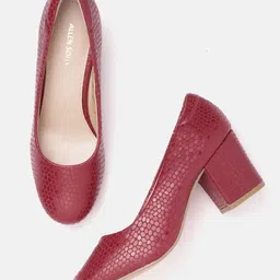 Allen Solly Women Textured Block Heel Pumps-0