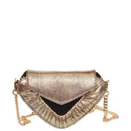 SASSORA Golden Textured Medium Sling Handbag-image-30