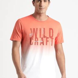 Wildcraft Orange Cotton Regular Fit Printed T-Shirt-image-8