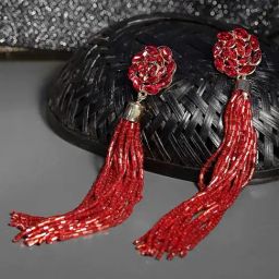 YouBella Celebrity Inspired Valentine Collection Gold-Plated Red Dangler Earrings for Women-image-60