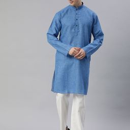 Manthan Men Checked Kurta image 4