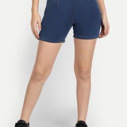 Angelfab Dark Blue Cotton Slim Fit Shorts-picture-16