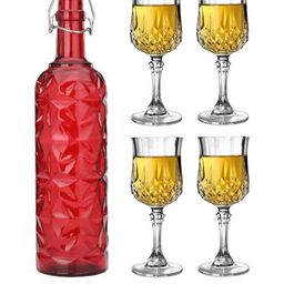 SOMIL Red Glass Airtight Can Bottle-image-68