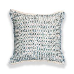 ONSETHOMES Blue Self Design Square Cushion Cover-image-14