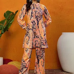 AHIKA Women Paisley Printed Regular Kurta with Trousers-image-10