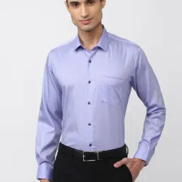Peter England Purple Cotton Regular Fit Shirt-picture-14