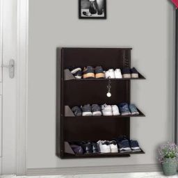 Delite Kom Powder Coated Coffee Wall Mounted Metal Shoe Rack ( 3 Shelves DIY)-image-28