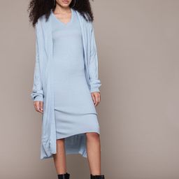 The Roadster Lifestyle Co. Ribbed Jumper Midi Dress with Shrug-image-24