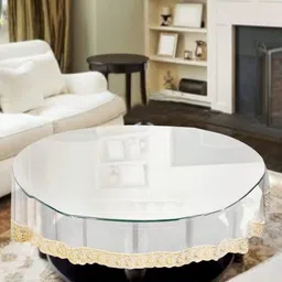 LooMantha Transparent Plastic Round 6-Seater Table Cover-0