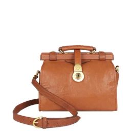 Hidesign Core Grazia Burnt Goat Mel Ranch Tan Solid Medium Doctor Handbag-19