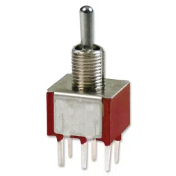 E-SWITCH TOGGLE SWITCH, DPDT, 5A, 120VAC, 28VDC, 100DP3T1B1M2QEH.-image-1