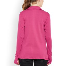 Hypernation Magenta Solid Open Front Shrug image 3
