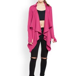 Hypernation Magenta Solid Open Front Shrug image 4