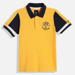 Allen Solly Junior Boys Solid Pure Cotton Polo Collar T-shirt-image-32