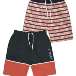 HELLCAT Kids Multi Color Block Shorts (Pack Of 2)-image-87
