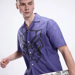 Kook N Keech Men Black Panther Printed Oversized Casual Shirt-image-106