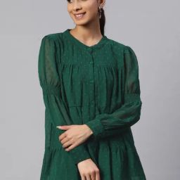 Melon by PlusS Green Self Pattern Tunic-image-92