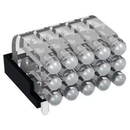 MENTOR PCB Mounted 15-Way Right Angle LED Light Pipe Tri-Level-Row Clear Dome Lens, 1296.2053 (Pack of 100 Pcs)-image-0