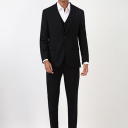 Peter England Elite Men Slim-Fit Single-Breasted Three-Piece Formal Suit-image-82