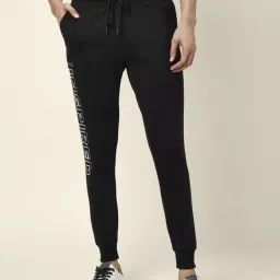 People by Pantaloons Black Slim Fit Printed Joggers-image-90