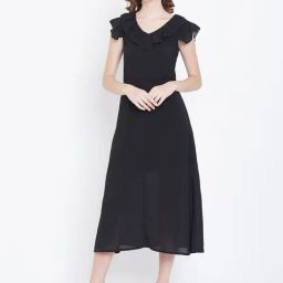DODO & MOA Black A-Line Dress-image-37