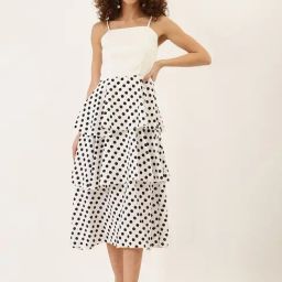 DODO & MOA White Printed A-Line Dress-image-86