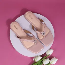 Metro Embellished T-Strap Flats-93