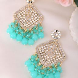 AnoukStainless Steel Kundan Gold Plated Artificial Pearls Beaded Drop Earrings-50