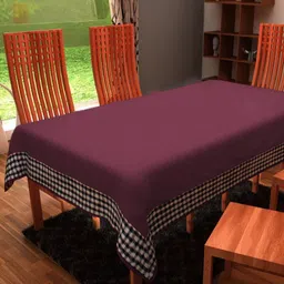 Home Heart Purple Cotton 6-Seater Table Cover with Patchwork details-94
