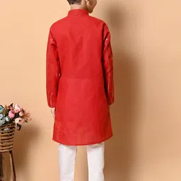 NFC CREATION Boys Embroidered Regular Sequinned Kurta with Pyjamas image 5