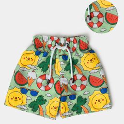 Mi Arcus 100% Polyester Beach Theme Printed Swim Shorts - Multi Colour-image-99