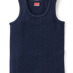 Babyhug Sleeveless Solid Thermal Vest - Blue-image-54