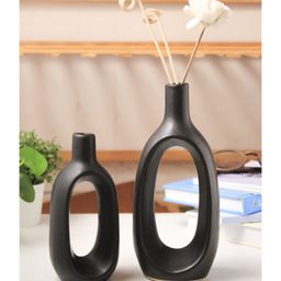 Purezento 8 & 6 Inch Kieko Vase set of 2--Black-image-34