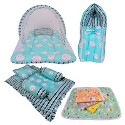 Babytoons Baby 4 Piece Bedding Set with Pillow and Bolsters Sleeping Bag and Bedding Set and Waterproof Sheets (0-12 Months, Green)-27