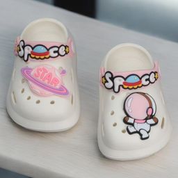 Lil Lollipop Slingback Astronaut Applique Anti Slip Clogs - Cream-picture-28