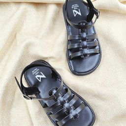 The Madras Trunk Glossy Finished Sandals - Black-picture-22
