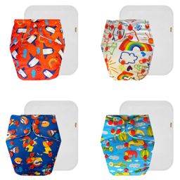 Dumbledo Premium Cloth Diaper with Leak-Proof, Absorbent 6-layer White Insert - Dryfeel with Comfortable Fit for 3 Months to 3 Years, Pack of 4-4