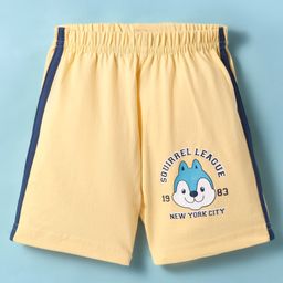 Tango Single Jersey Knit Knee Length Shorts with Squirrel Print - Gold-picture-12