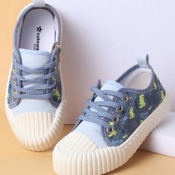Cute Walk by Babyhug Lace Up Casual Shoes with Dino Print - Blue-image-40