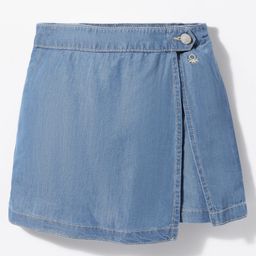 UCB Cotton Blend Woven Above Knee Length Skorts - Blue-image-93