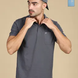 LUX PARKER Men Pack of 2 Anti Odour Solid Polo Collar Cotton T-shirts-picture-19