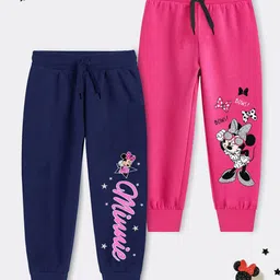 Disney By Miss and Chief Girls Pack Of 2 Printed Cotton Mid-Rise Joggers-picture-52