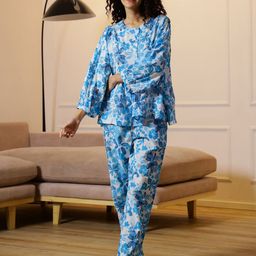 SANSKRUTIHOMES Women Floral Printed Night suit-image-11