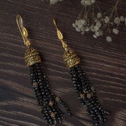 vivinia BY VIDHI MEHRA Gold-Plated Stones Studded & Beaded Contemporary Drop Earrings-58